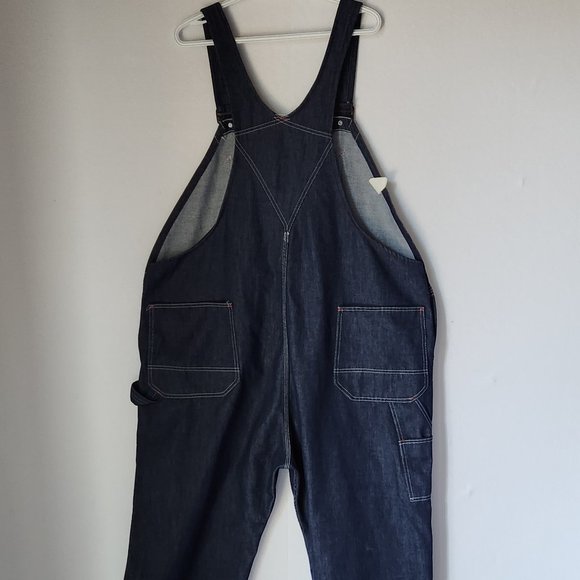 Vintage Montgomery Ward Blue Denim Work Overalls Bib Made in USA - Picture 5 of 9